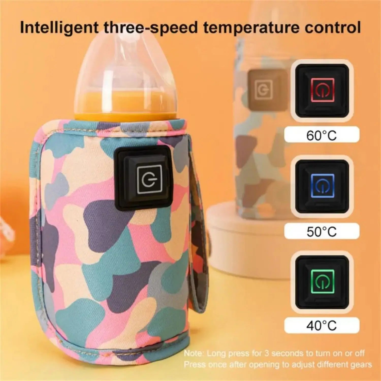 INSULATED BABY NURSING MILK WATER BOTTLE WARMER TRAVEL SLEEVE WITH USB CHARGER