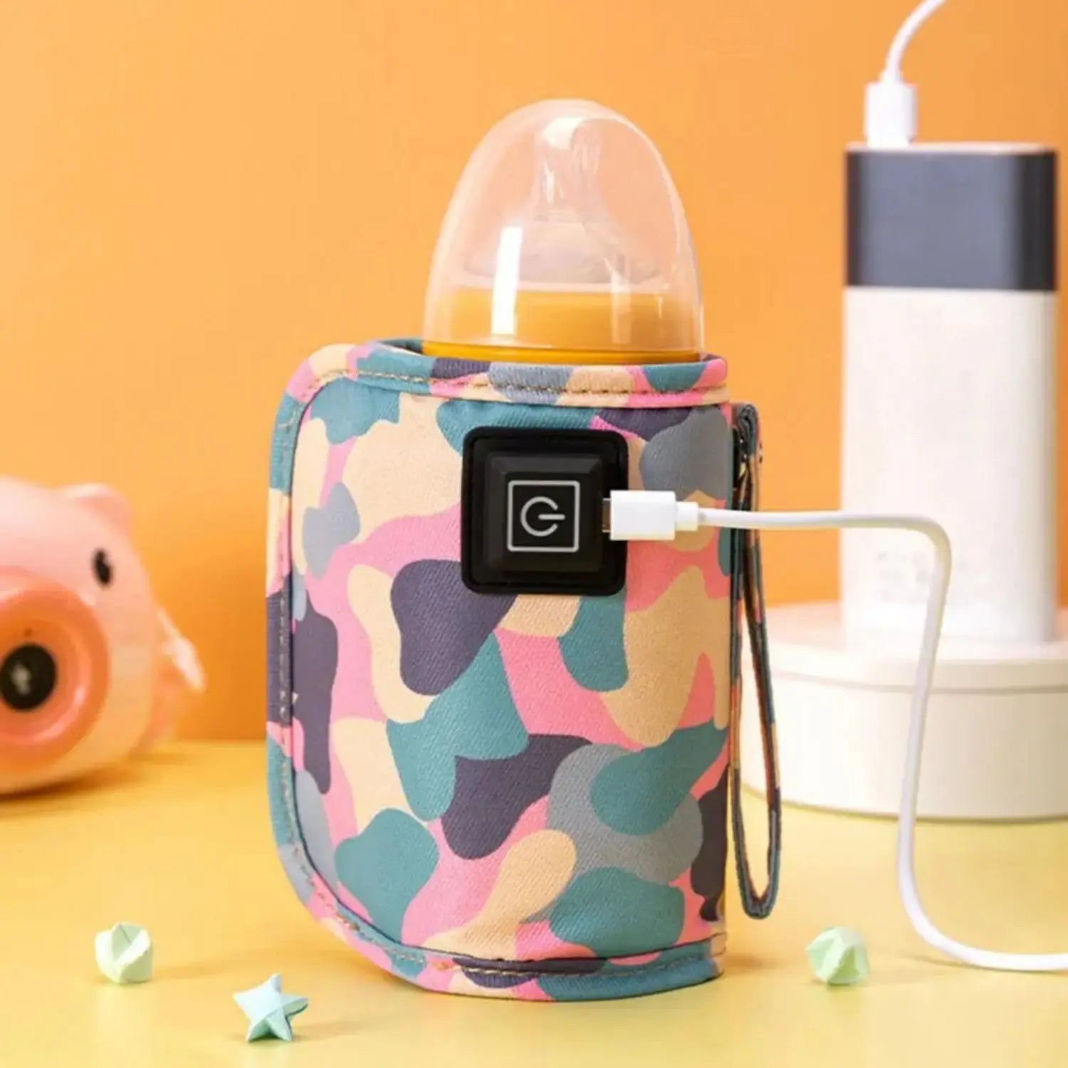 INSULATED BABY NURSING MILK WATER BOTTLE WARMER TRAVEL SLEEVE WITH USB CHARGER
