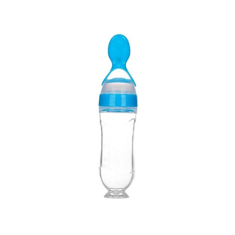 BABY SQUEEZING FEEDING BOTTLE WITH SPOON