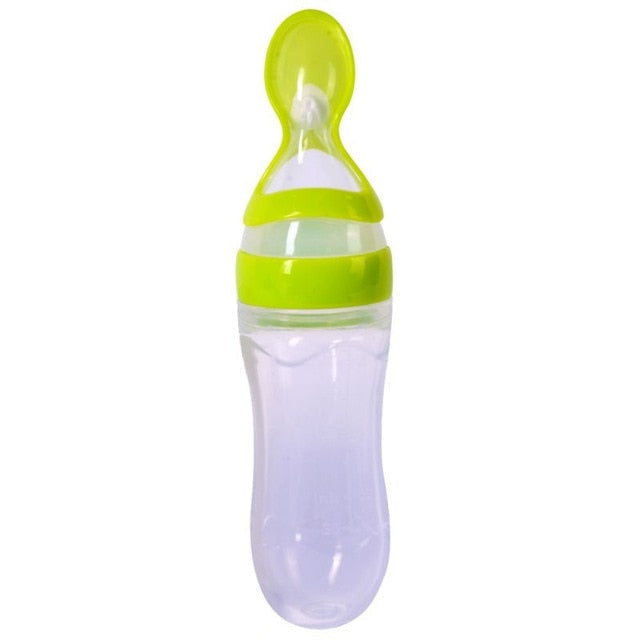 BABY SQUEEZING FEEDING BOTTLE WITH SPOON