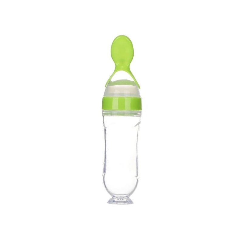 BABY SQUEEZING FEEDING BOTTLE WITH SPOON