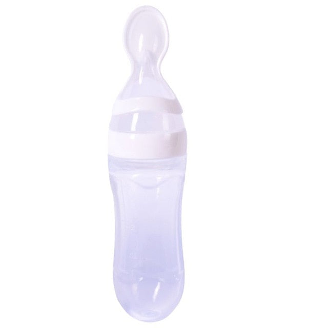 BABY SQUEEZING FEEDING BOTTLE WITH SPOON